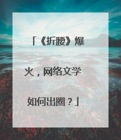 《折腰》爆火，网络文学如何出圈？