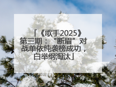 《歌手2025》第三期：“断眉”对战单依纯袭榜成功，白举纲淘汰