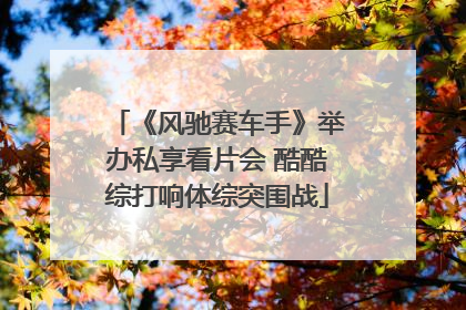 《风驰赛车手》举办私享看片会 酷酷综打响体综突围战