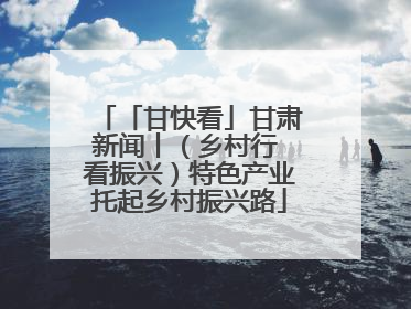 「甘快看」甘肃新闻丨（乡村行 看振兴）特色产业托起乡村振兴路