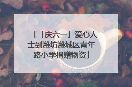 「庆六一」爱心人士到潍坊潍城区青年路小学捐赠物资