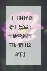「时代脊梁」聂军：土地营养师守护稻田28年