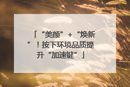 “美颜”+“焕新”！按下环境品质提升“加速键”