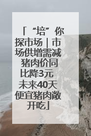 “培”你探市场｜市场供增需减 猪肉价同比降3元 未来40天便宜猪肉敞开吃