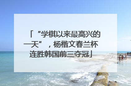 “学棋以来最高兴的一天”，杨楷文春兰杯连胜韩国前三夺冠