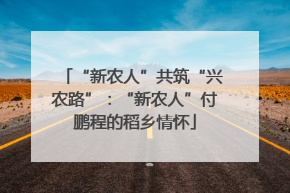 “新农人”共筑“兴农路”：“新农人”付鹏程的稻乡情怀