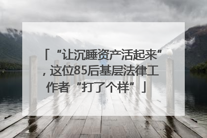 “让沉睡资产活起来”，这位85后基层法律工作者“打了个样”