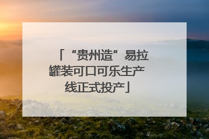 “贵州造”易拉罐装可口可乐生产线正式投产