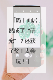 热干面居然成了“萌宠”？还获了奖！太会玩！
