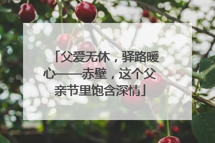 父爱无休，驿路暖心——赤壁，这个父亲节里饱含深情