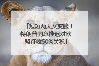 短短两天又变脸！特朗普同意推迟对欧盟征收50%关税