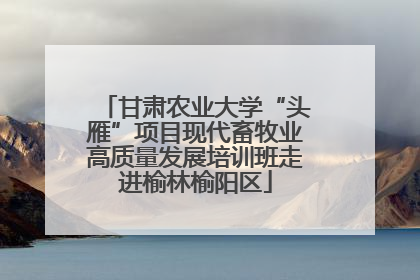 甘肃农业大学“头雁”项目现代畜牧业高质量发展培训班走进榆林榆阳区