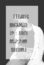 甘肃民勤以风治沙：用自然之力修复自然