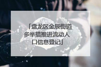 盘龙区金辰街道多举措推进流动人口信息登记