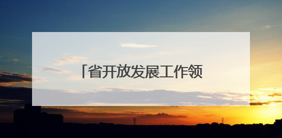省开放发展工作领导小组会议召开