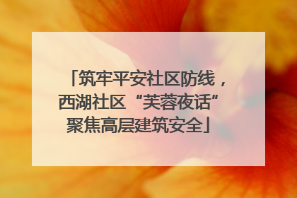筑牢平安社区防线，西湖社区“芙蓉夜话”聚焦高层建筑安全