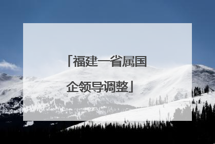 福建一省属国企领导调整