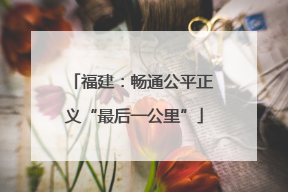 福建：畅通公平正义“最后一公里”