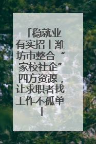 稳就业 有实招丨潍坊市整合“家校社企”四方资源，让求职者找工作不孤单
