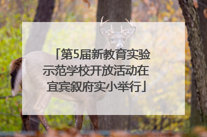 第5届新教育实验示范学校开放活动在宜宾叙府实小举行