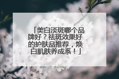 美白淡斑哪个品牌好？祛斑效果好的护肤品推荐，焕白肌肤养成系！
