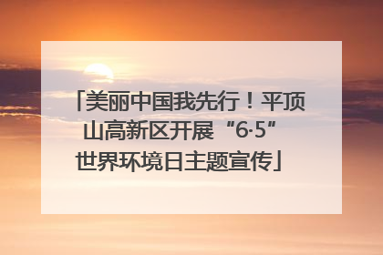 美丽中国我先行！平顶山高新区开展“6·5”世界环境日主题宣传