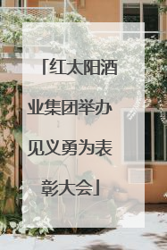 红太阳酒业集团举办见义勇为表彰大会