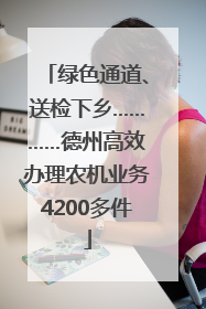 绿色通道、送检下乡…………德州高效办理农机业务4200多件