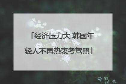 经济压力大 韩国年轻人不再热衷考驾照