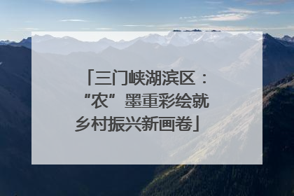 三门峡湖滨区：“农”墨重彩绘就乡村振兴新画卷