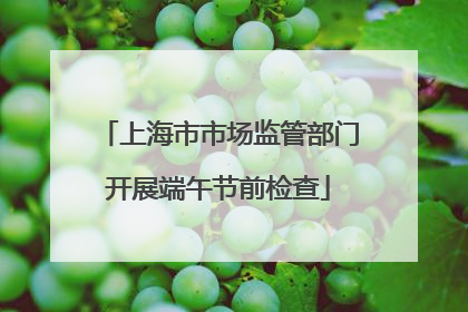 上海市市场监管部门开展端午节前检查