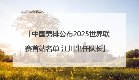 中国男排公布2025世界联赛首站名单 江川出任队长