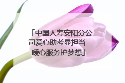 中国人寿安阳分公司爱心助考显担当 暖心服务护梦想