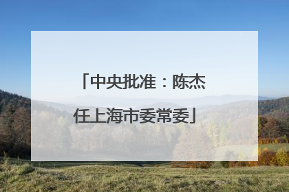 中央批准：陈杰任上海市委常委
