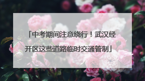 中考期间注意绕行！武汉经开区这些道路临时交通管制