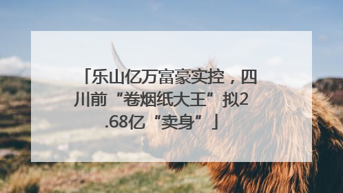 乐山亿万富豪实控，四川前“卷烟纸大王”拟2.68亿“卖身”