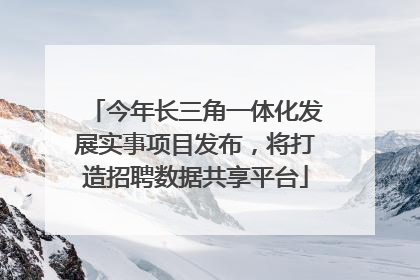 今年长三角一体化发展实事项目发布，将打造招聘数据共享平台