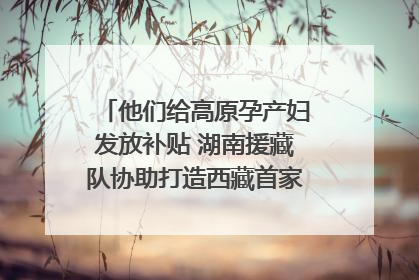 他们给高原孕产妇发放补贴 湖南援藏队协助打造西藏首家高原产儿协同中心
