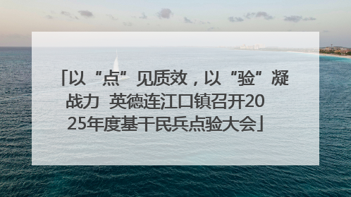 以“点”见质效，以“验”凝战力  英德连江口镇召开2025年度基干民兵点验大会