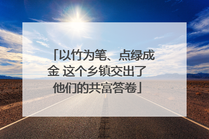 以竹为笔、点绿成金 这个乡镇交出了他们的共富答卷