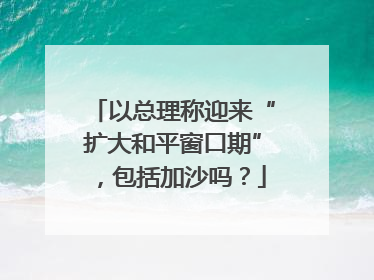以总理称迎来“扩大和平窗口期”，包括加沙吗？
