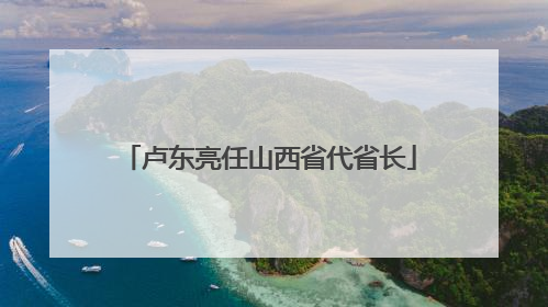 卢东亮任山西省代省长
