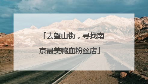 去望山街，寻找南京最美鸭血粉丝店