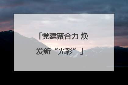 党建聚合力 焕发新“光彩”