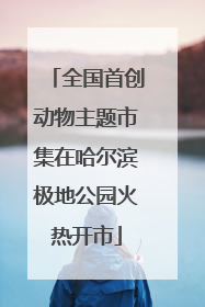全国首创动物主题市集在哈尔滨极地公园火热开市