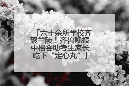 六十余所学校齐聚兰陵！齐鲁晚报中招会助考生家长吃下“定心丸”