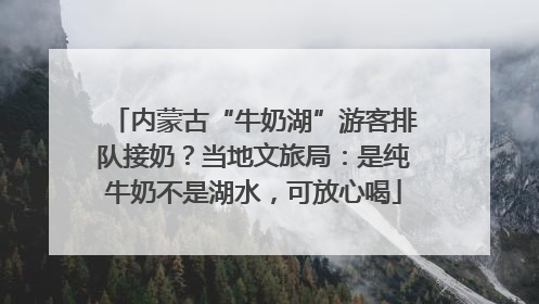 内蒙古“牛奶湖”游客排队接奶？当地文旅局：是纯牛奶不是湖水，可放心喝