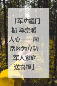 军功耀门楣 尊崇暖人心——南岳区为立功 军人家庭送喜报