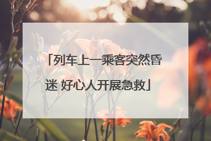 列车上一乘客突然昏迷 好心人开展急救