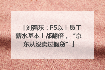 刘强东：P5以上员工薪水基本上都翻倍，“京东从没卖过假货”
